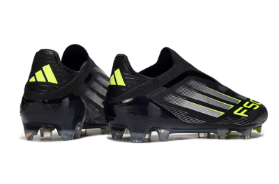 Adidas F50 Elite Laceless FG Low-Tops Football Boots - Black/Silver/Yellow