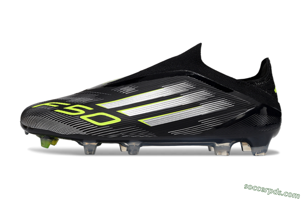 Adidas F50 Elite Laceless FG Low-Tops Football Boots - Black/Silver/Yellow 2