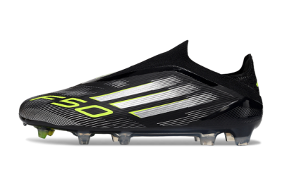 Adidas F50 Elite Laceless FG Low-Tops Football Boots - Black/Silver/Yellow