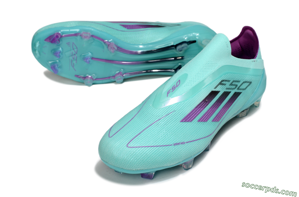 Adidas F50 Elite Laceless FG Low-Tops Football Boots - Jade/Purple/Black 3
