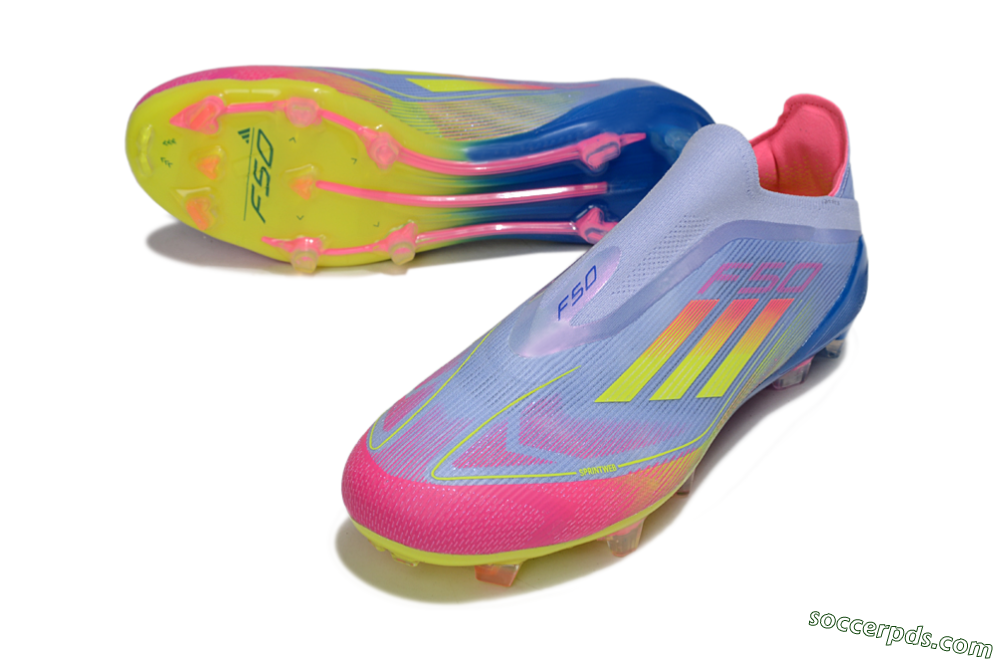 Adidas F50 Elite Laceless FG Low-Tops Football Boots - Blue/Yellow/Red 3