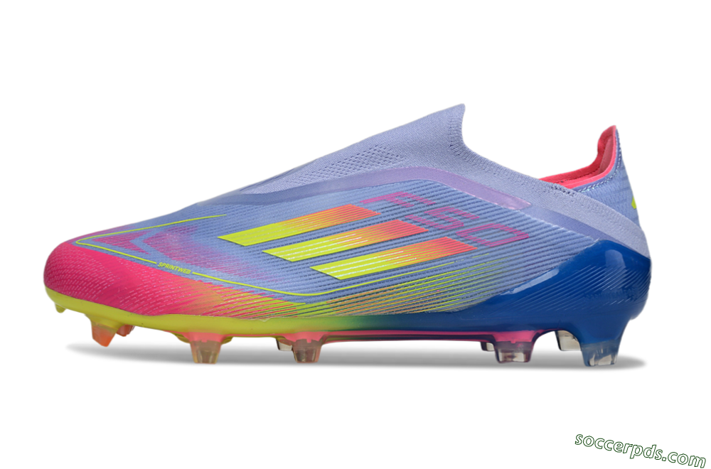 Adidas F50 Elite Laceless FG Low-Tops Football Boots - Blue/Yellow/Red 2