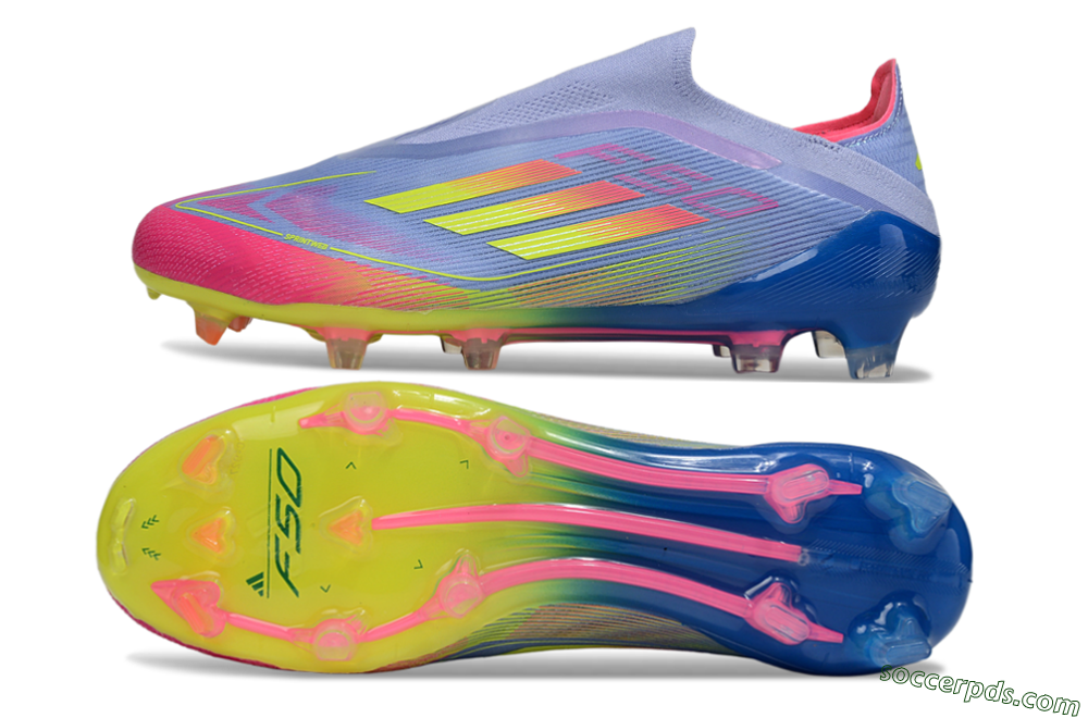 Adidas F50 Elite Laceless FG Low-Tops Football Boots - Blue/Yellow/Red 0