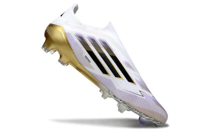 Adidas F50 Elite Laceless FG Low-Tops Football Boots - White/Black/Purple/Gold