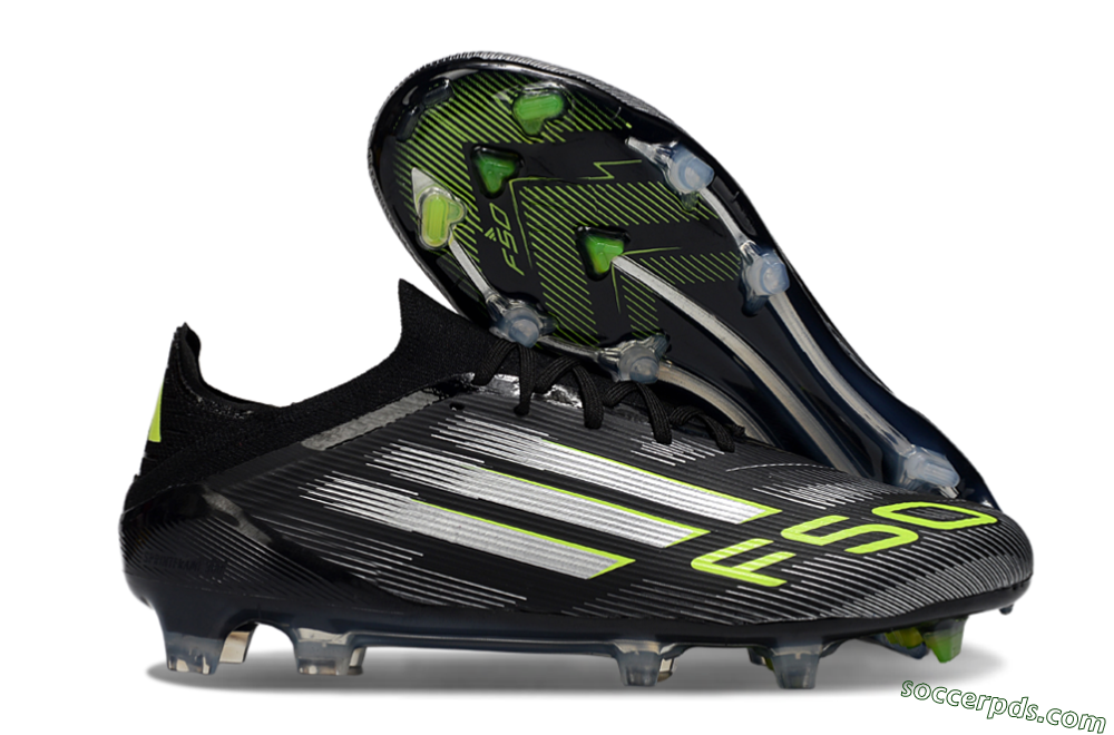 Adidas F50 Elite FG Low-Tops Football Boots - Black/Silver/Yellow 1