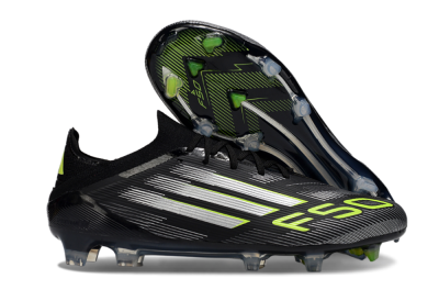 Adidas F50 Elite FG Low-Tops Football Boots - Black/Silver/Yellow