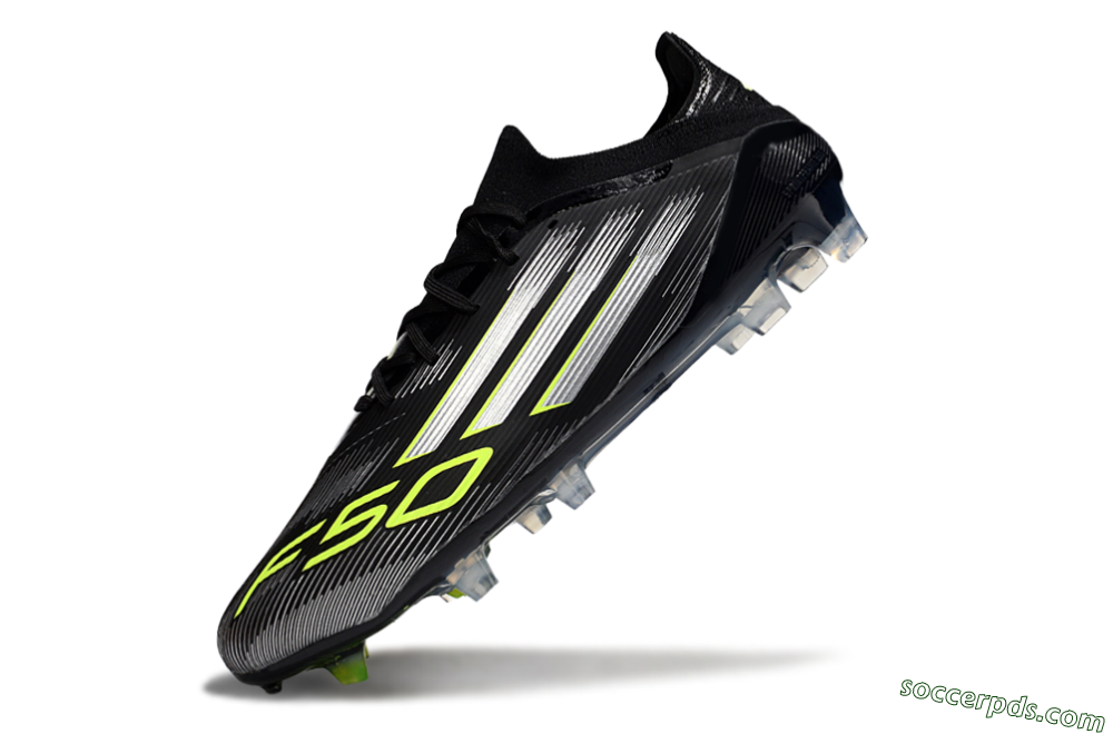 Adidas F50 Elite FG Low-Tops Football Boots - Black/Silver/Yellow 5