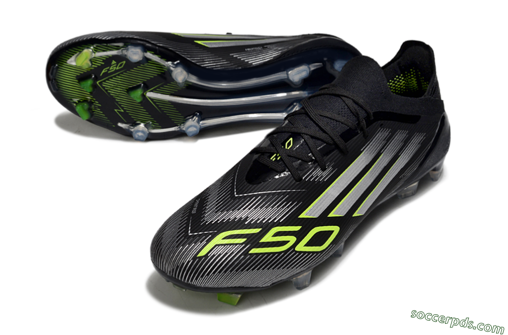 Adidas F50 Elite FG Low-Tops Football Boots - Black/Silver/Yellow 3