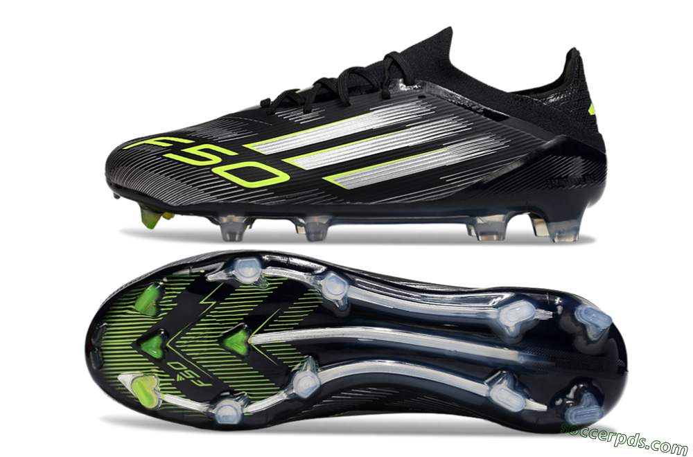 Adidas F50 Elite FG Low-Tops Football Boots - Black/Silver/Yellow 0