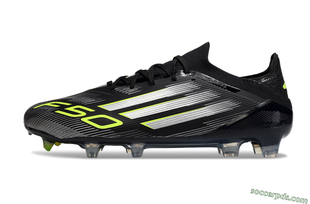 Adidas F50 Elite FG Low-Tops Football Boots - Black/Silver/Yellow 2