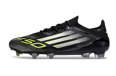 Adidas F50 Elite FG Low-Tops Football Boots - Black/Silver/Yellow