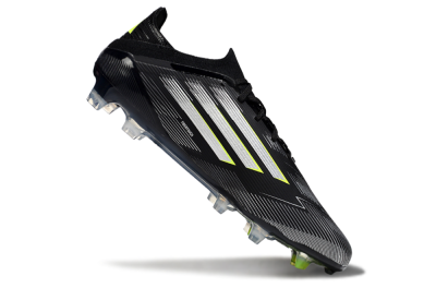 Adidas F50 Elite FG Low-Tops Football Boots - Black/Silver/Yellow