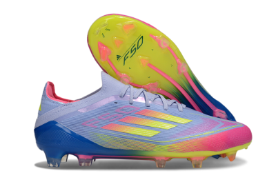 Adidas F50 Elite FG Low-Tops Football Boots - Blue/Yellow/Pink