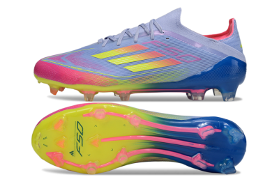Adidas F50 Elite FG Low-Tops Football Boots - Blue/Yellow/Pink