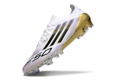 Adidas F50 Elite FG Low-Tops Football Boots - White/Black/Purple/Gold