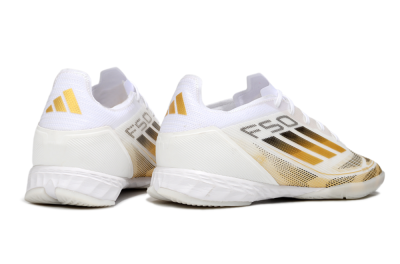 Adidas F50 Pro IC Low-Tops Football Shoes - White/Black/Gold