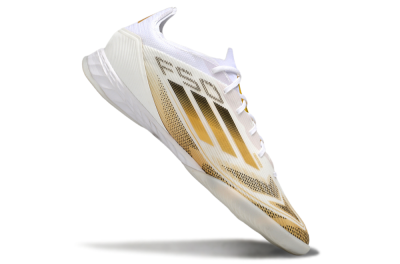 Adidas F50 Pro IC Low-Tops Football Shoes - White/Black/Gold