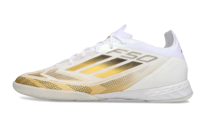Adidas F50 Pro IC Low-Tops Football Shoes - White/Black/Gold