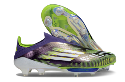 Adidas F50+ Elite Lightstrike Pro Laceless FG Low-Tops Football Boots - Purple/White/Yellow