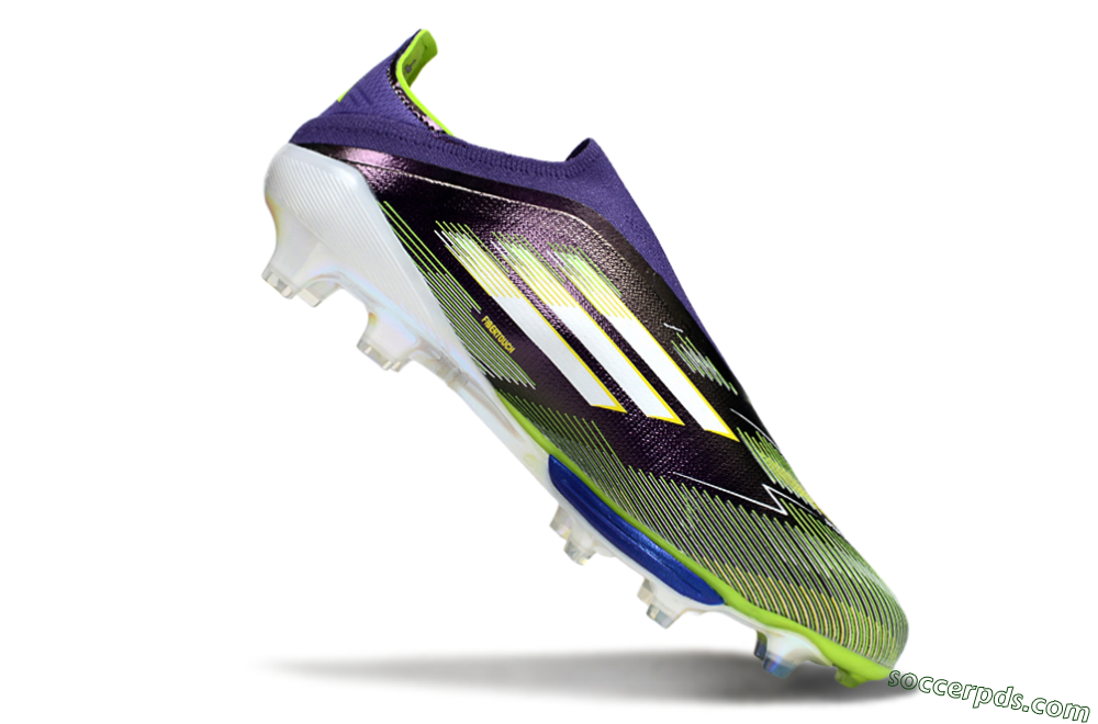 Adidas F50+ Elite Lightstrike Pro Laceless FG Low-Tops Football Boots - Purple/White/Yellow 4