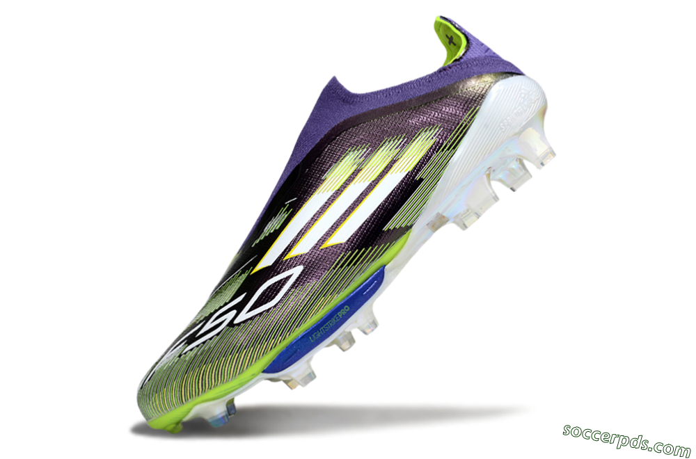 Adidas F50+ Elite Lightstrike Pro Laceless FG Low-Tops Football Boots - Purple/White/Yellow 5