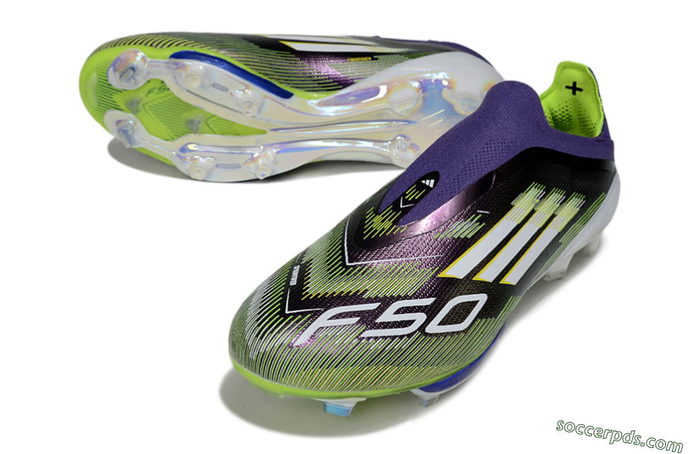 Adidas F50+ Elite Lightstrike Pro Laceless FG Low-Tops Football Boots - Purple/White/Yellow 3
