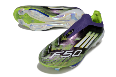 Adidas F50+ Elite Lightstrike Pro Laceless FG Low-Tops Football Boots - Purple/White/Yellow