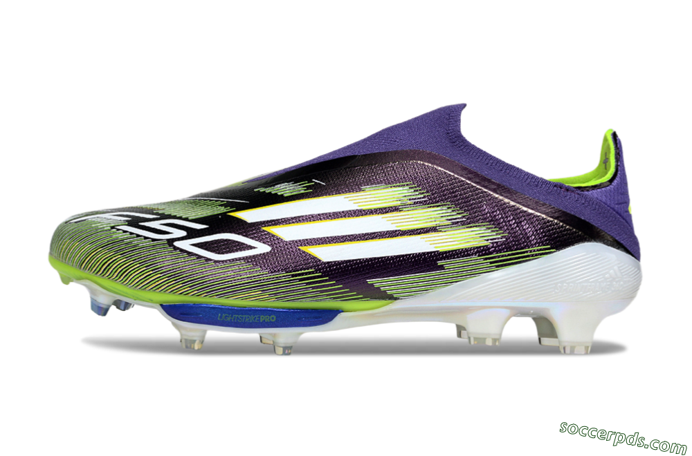 Adidas F50+ Elite Lightstrike Pro Laceless FG Low-Tops Football Boots - Purple/White/Yellow 2