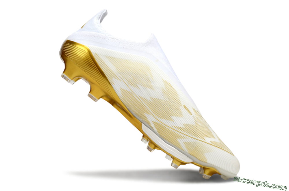Adidas F50+ Elite Lightstrike Pro Laceless FG Low-Tops Football Boots - White/Gold 4