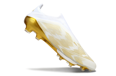 Adidas F50+ Elite Lightstrike Pro Laceless FG Low-Tops Football Boots - White/Gold