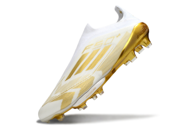 Adidas F50+ Elite Lightstrike Pro Laceless FG Low-Tops Football Boots - White/Gold