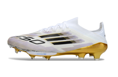 Adidas F50+ Elite Lightstrike Pro FG Low-Tops Football Boots - White/Black/Gold