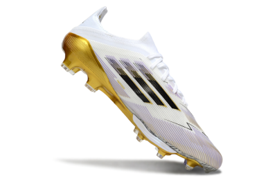 Adidas F50+ Elite Lightstrike Pro FG Low-Tops Football Boots - White/Black/Gold