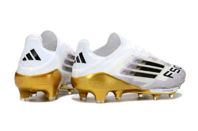 Adidas F50+ Elite Lightstrike Pro FG Low-Tops Football Boots - White/Black/Gold