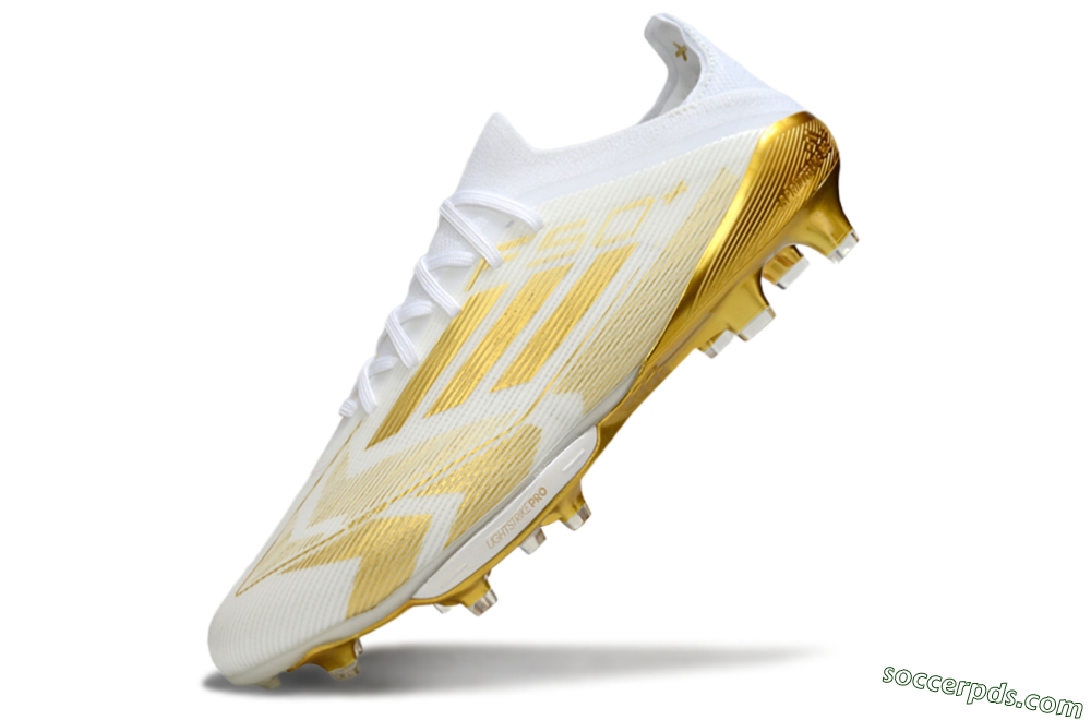 Adidas F50+ Elite Lightstrike Pro FG Low-Tops Football Boots - White/Gold 5