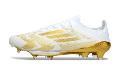 Adidas F50+ Elite Lightstrike Pro FG Low-Tops Football Boots - White/Gold