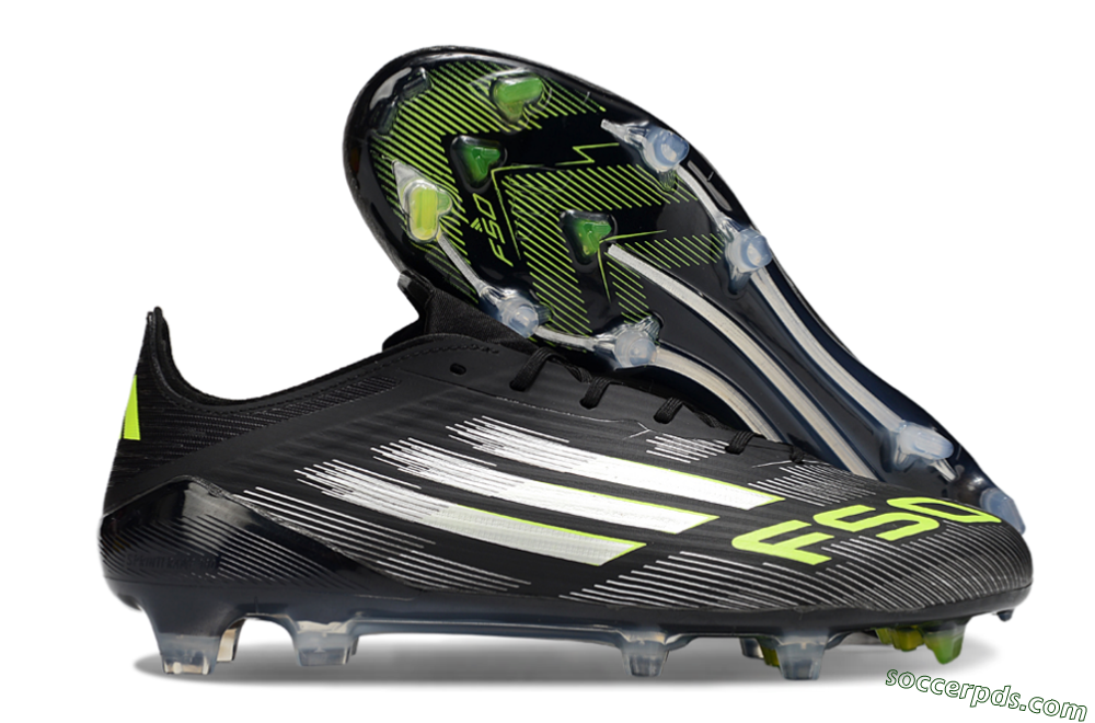 Adidas F50 Elite FG Low-Tops Football Boots - Black/Silver/Yellow 1