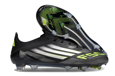 Adidas F50 Elite FG Low-Tops Football Boots - Black/Silver/Yellow
