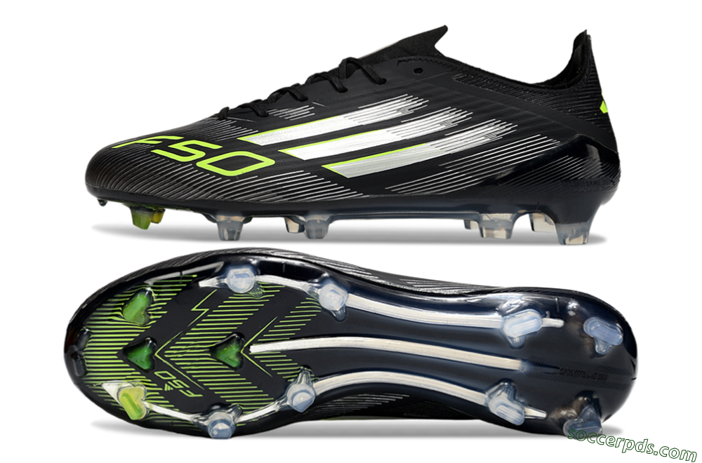 Adidas F50 Elite FG Low-Tops Football Boots - Black/Silver/Yellow 0