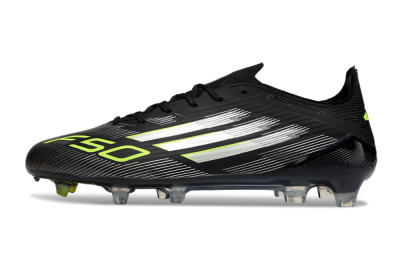 Adidas F50 Elite FG Low-Tops Football Boots - Black/Silver/Yellow