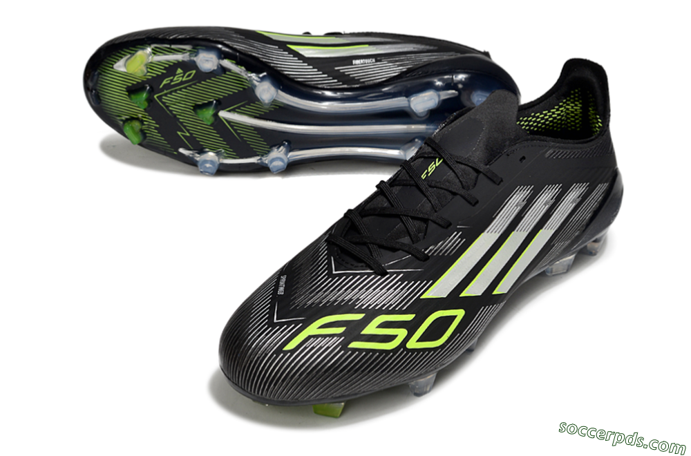 Adidas F50 Elite FG Low-Tops Football Boots - Black/Silver/Yellow 3