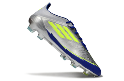 Messi x Adidas F50 Elite FG Low-Tops Football Boots - Silver/Yellow/Blue
