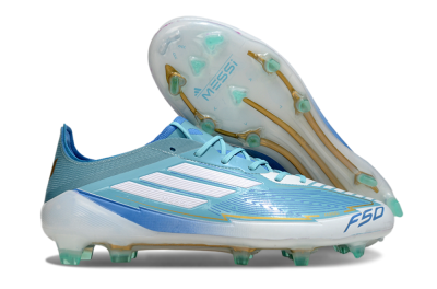 Messi x Adidas F50 Elite FG Low-Tops Football Boots - Jade/White/Blue