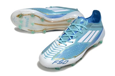 Messi x Adidas F50 Elite FG Low-Tops Football Boots - Jade/White/Blue