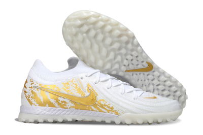 Nike Phantom GX 2 Elite TF Low-Tops Football Shoes - White/Gold