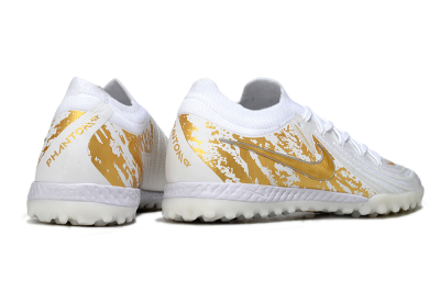 Nike Phantom GX 2 Elite TF Low-Tops Football Shoes - White/Gold