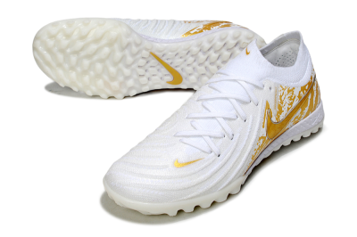 Nike Phantom GX 2 Elite TF Low-Tops Football Shoes - White/Gold