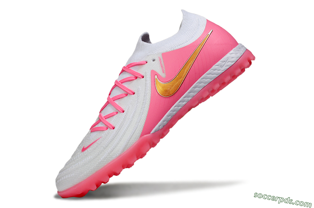 Nike Phantom GX 2 Elite TF Low-Tops Football Shoes - White/Pink/Gold 5
