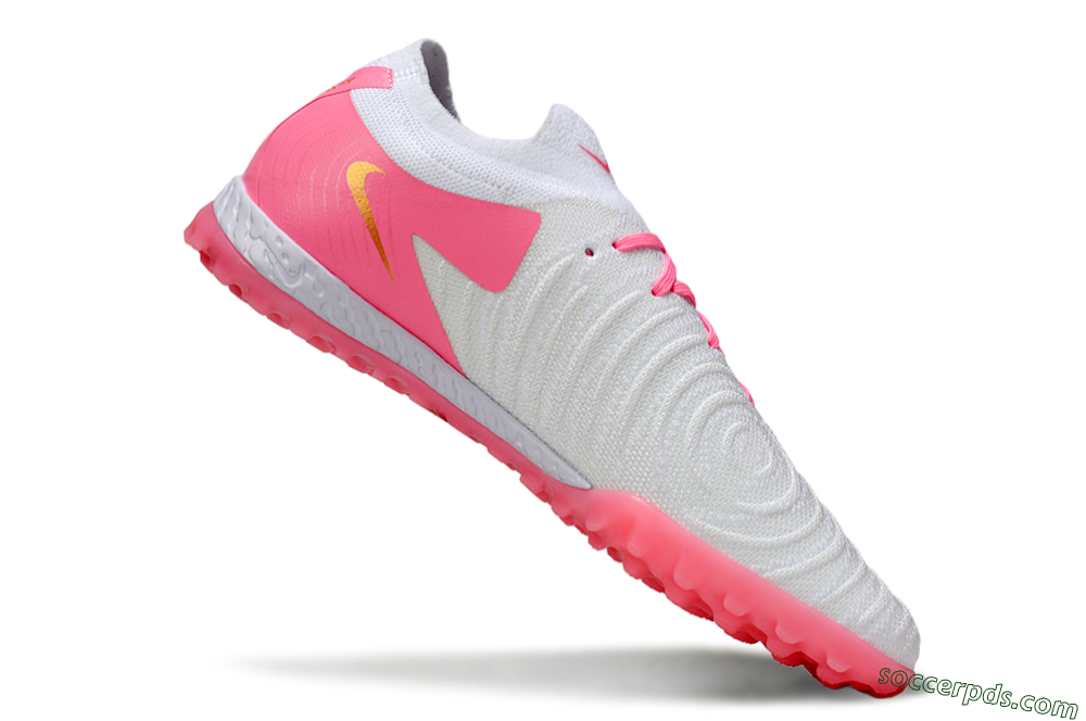 Nike Phantom GX 2 Elite TF Low-Tops Football Shoes - White/Pink/Gold 4