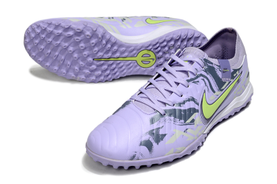 Nike Tiempo Legend 10 Pro TF Low-Tops Football Shoes - Purple/Black/Yellow